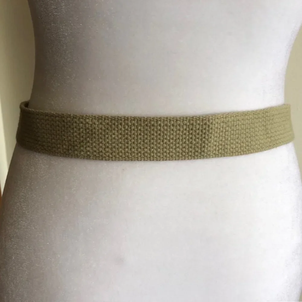 STETSON Born in American Eagle Embossed Gold Tone Web Belt Vintage RARE